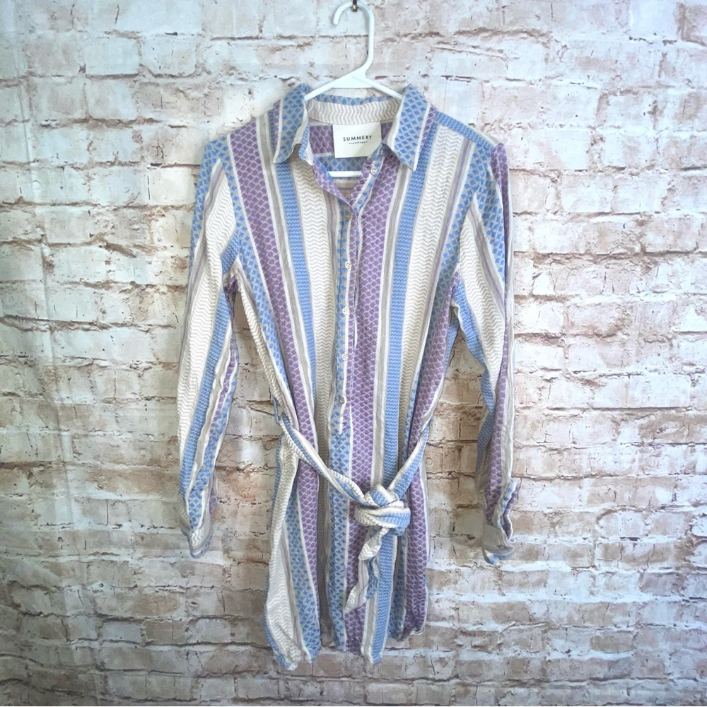 Summery Copenhagen Louise Long Sleeve Shirt Dress Size Small